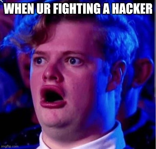 Hacks | WHEN UR FIGHTING A HACKER | image tagged in minibloxia,bedwars | made w/ Imgflip meme maker