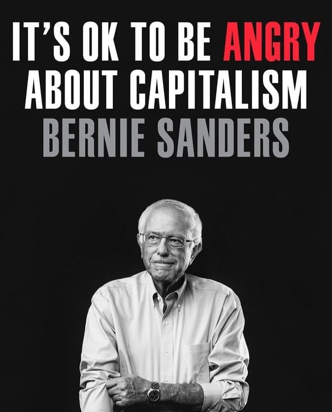 High Quality It’s ok to be angry about capitalism Bernie Sanders Blank Meme Template