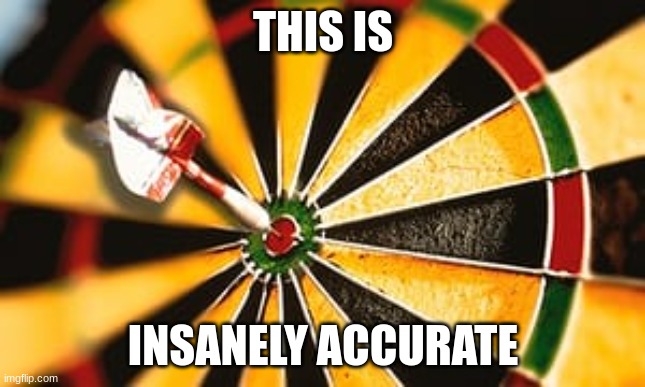 bullseye | THIS IS INSANELY ACCURATE | image tagged in bullseye | made w/ Imgflip meme maker