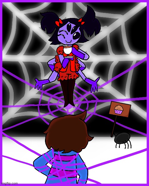 I drew Muffet! She is my favorite bossfight <3 | image tagged in muffet,undertale,drawing | made w/ Imgflip meme maker