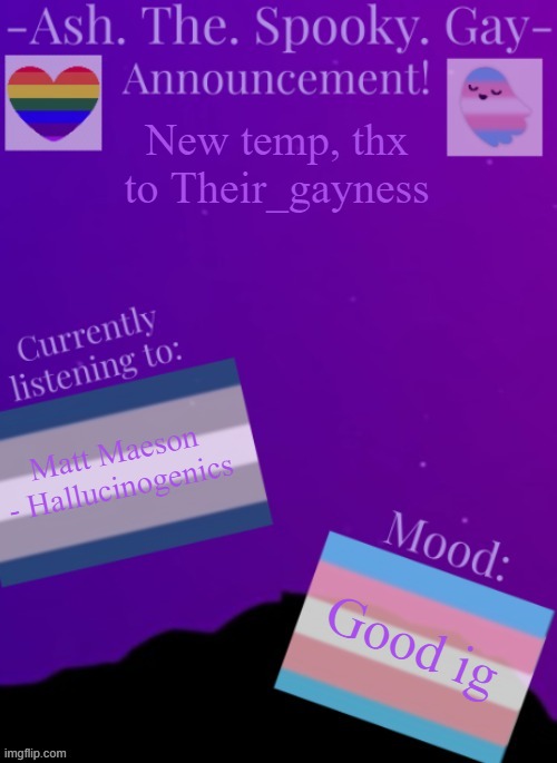 yea lol | New temp, thx to Their_gayness; Matt Maeson - Hallucinogenics; Good ig | image tagged in my spooky temp | made w/ Imgflip meme maker