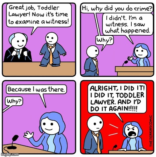 image tagged in toddler,lawyer,crime,why | made w/ Imgflip meme maker