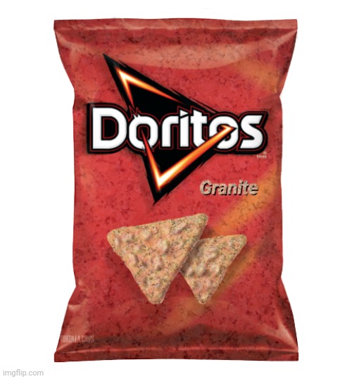 yumy | image tagged in fake food,doritos,granite,fake product,fake products | made w/ Imgflip meme maker