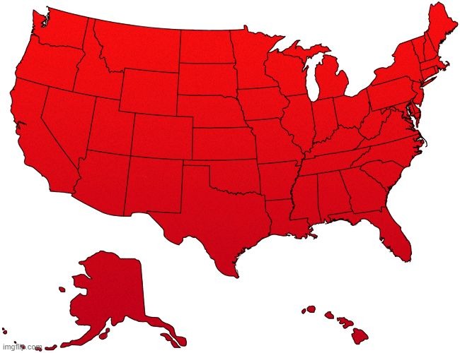 Red America map | image tagged in red america map | made w/ Imgflip meme maker