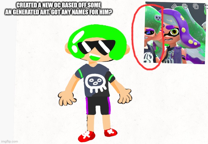 New oc | CREATED A NEW OC BASED OFF SOME AN GENERATED ART. GOT ANY NAMES FOR HIM? | made w/ Imgflip meme maker