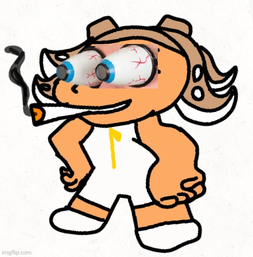 Side order agent 8 smokes a fat blunt | image tagged in side order agent 8 smokes a fat blunt | made w/ Imgflip meme maker