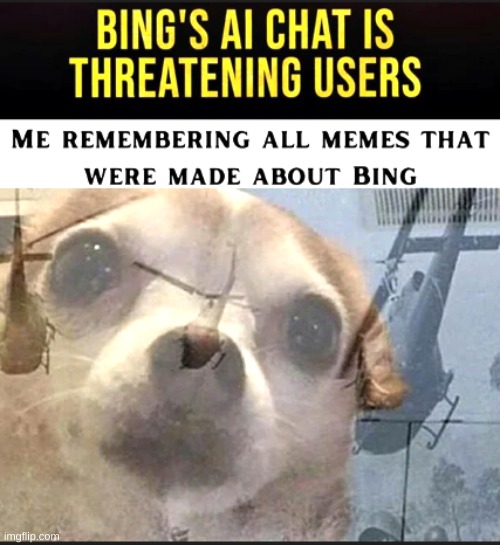 BING IS COMING | image tagged in bing | made w/ Imgflip meme maker