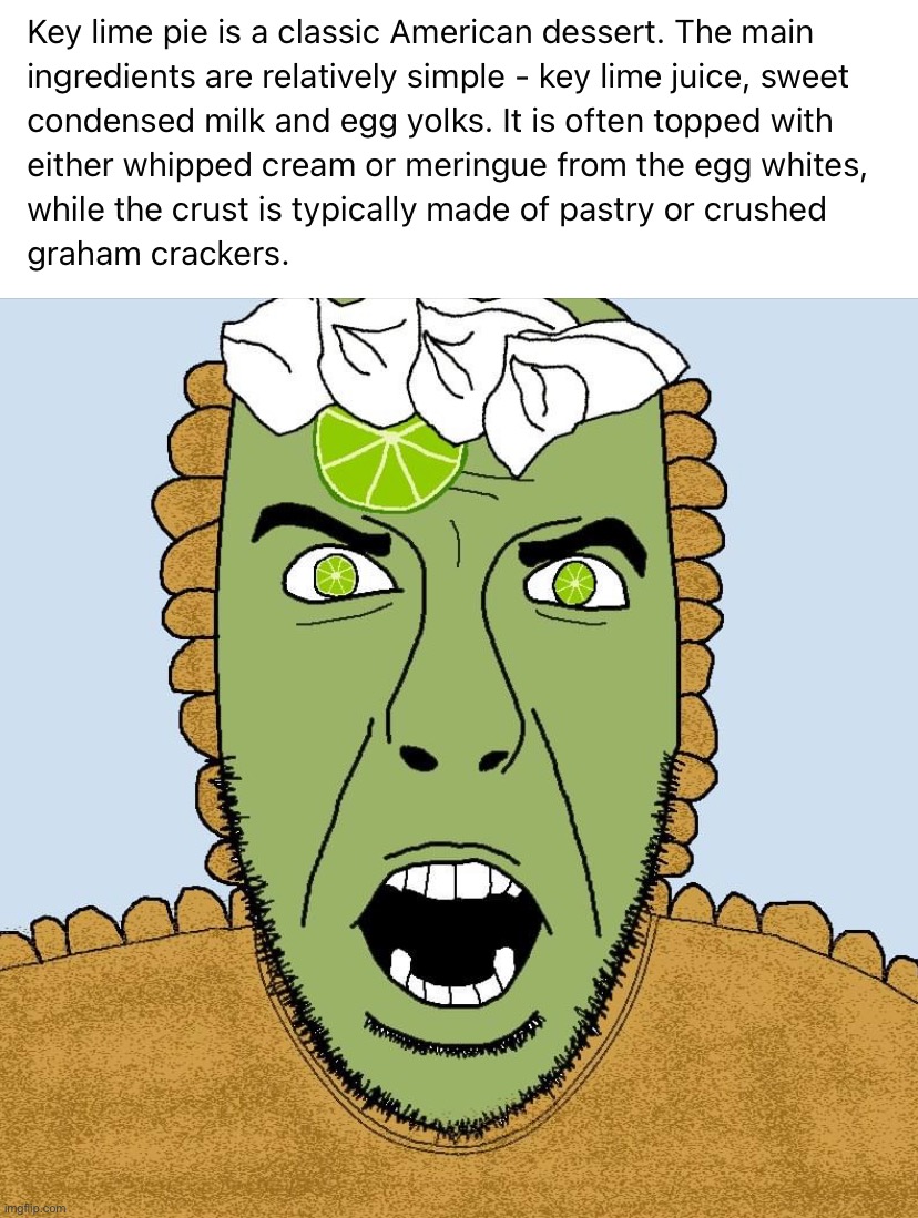 Key Lime Soyjak | image tagged in key lime soyjak | made w/ Imgflip meme maker