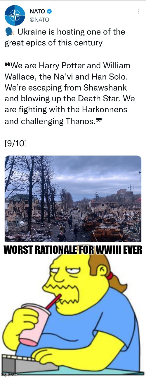 Comic book War | WORST RATIONALE FOR WWIII EVER | image tagged in comic book guy worst ever,wwiii,ukraine,world war 3 | made w/ Imgflip meme maker
