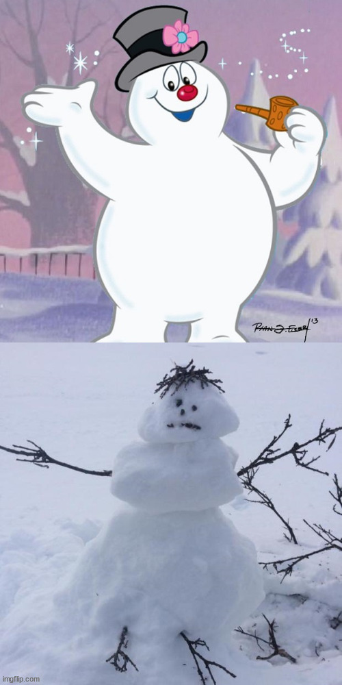 Snow Men Snow Women | image tagged in snowmen | made w/ Imgflip meme maker