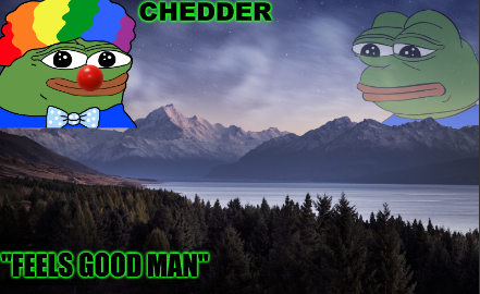 High Quality pepe the frog- made bt chedder Blank Meme Template