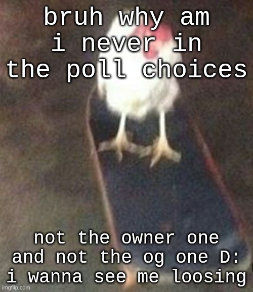 Dog on skateboard | bruh why am i never in the poll choices; not the owner one and not the og one D:
i wanna see me loosing | image tagged in dog on skateboard | made w/ Imgflip meme maker