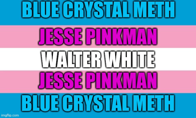 Breaking bad flag | BLUE CRYSTAL METH; JESSE PINKMAN; WALTER WHITE; JESSE PINKMAN; BLUE CRYSTAL METH | made w/ Imgflip meme maker