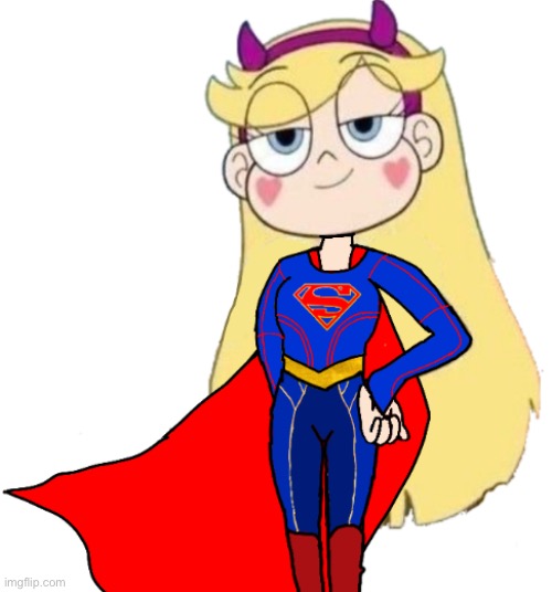 I did it again, But skirtless. | image tagged in star vs the forces of evil,fanart,supergirl,star butterfly,svtfoe,memes | made w/ Imgflip meme maker