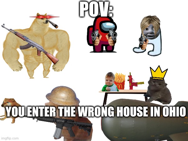 Ohio | POV:; YOU ENTER THE WRONG HOUSE IN OHIO | image tagged in sus | made w/ Imgflip meme maker