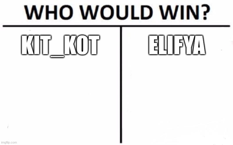 Who Would Win? Meme | KIT_K0T; ELIFYA | image tagged in memes,who would win | made w/ Imgflip meme maker