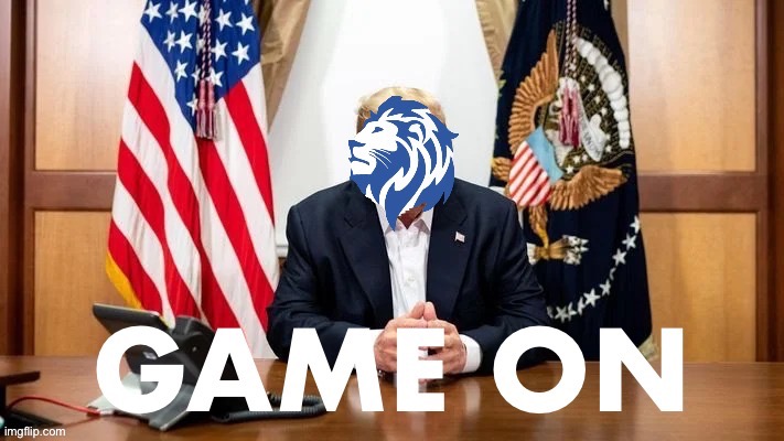 Conservative Party Donald Trump Game On | image tagged in conservative party donald trump game on | made w/ Imgflip meme maker