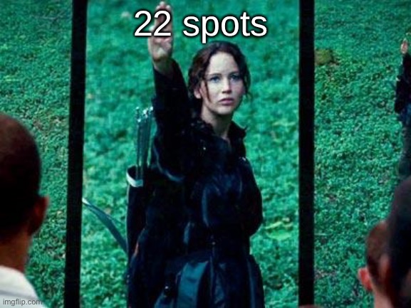 Hunger Games 2 | 22 spots | image tagged in hunger games 2 | made w/ Imgflip meme maker