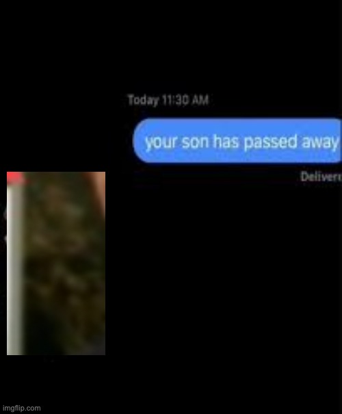 your son has passed away | image tagged in your son has passed away | made w/ Imgflip meme maker