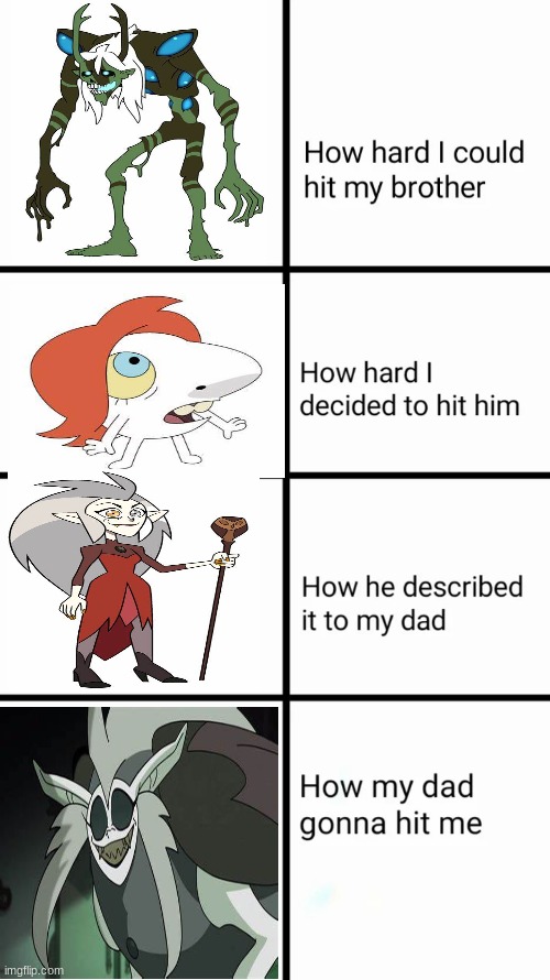 How hard I could hit my brother | image tagged in how hard i could hit my brother,the owl house | made w/ Imgflip meme maker