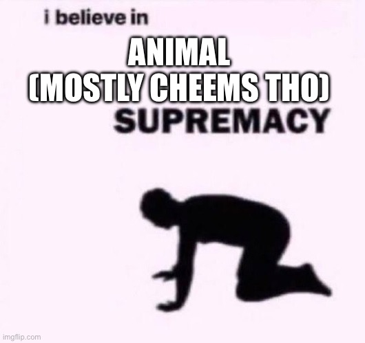 I belive in supermacy | ANIMAL
(MOSTLY CHEEMS THO) | image tagged in i belive in supermacy | made w/ Imgflip meme maker