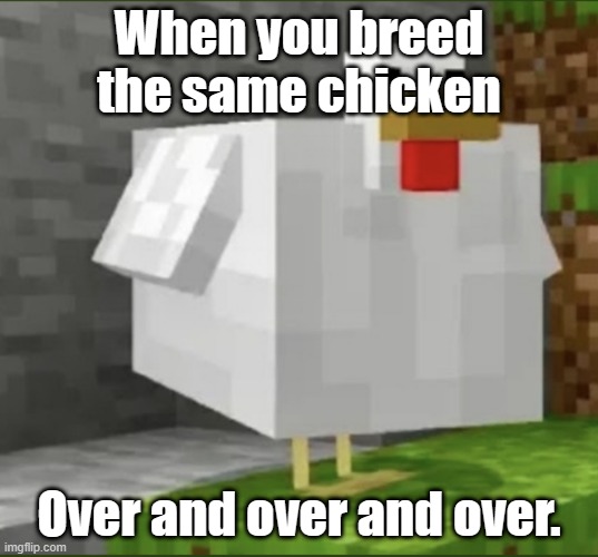 Seriously don't do it | When you breed the same chicken; Over and over and over. | image tagged in cursed chicken | made w/ Imgflip meme maker