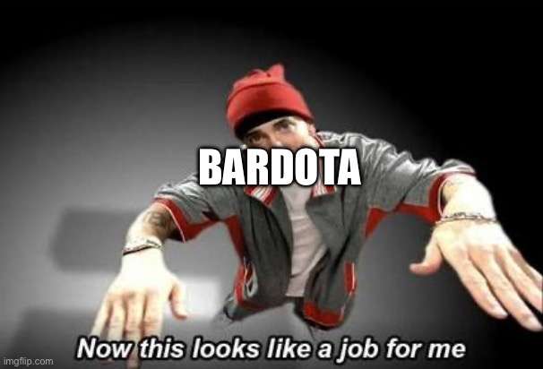 Now this looks like a job for me | BARDOTA | image tagged in now this looks like a job for me | made w/ Imgflip meme maker