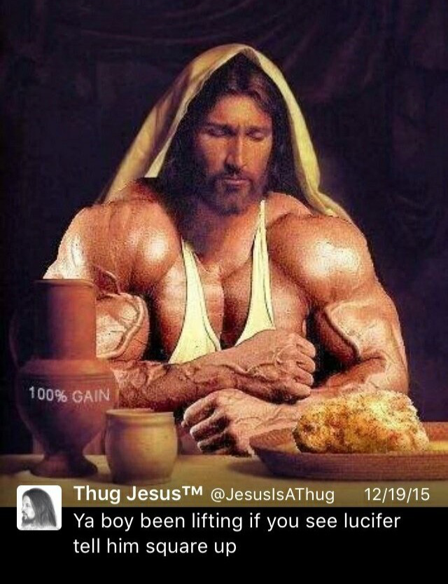 Ripped Jesus Blank Meme Template
