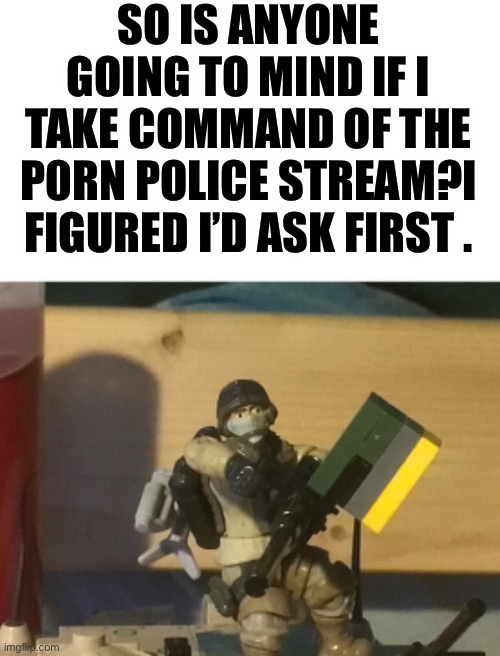 modnote: idk bro the stream is dead | SO IS ANYONE GOING TO MIND IF I TAKE COMMAND OF THE P0RN POLICE STREAM?I FIGURED I’D ASK FIRST . | image tagged in the ma duce kid | made w/ Imgflip meme maker