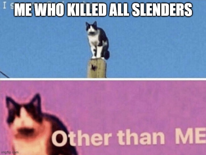 I see no god up here other than me | ME WHO KILLED ALL SLENDERS | image tagged in i see no god up here other than me | made w/ Imgflip meme maker