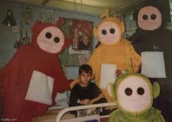 Cursed Teletubby's with boy | image tagged in cursed teletubby's with boy | made w/ Imgflip meme maker