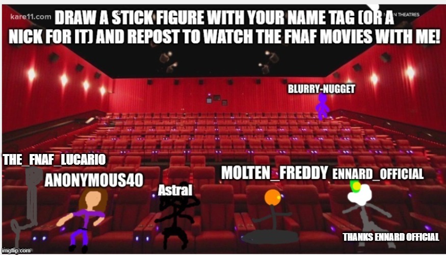 THE_FNAF_LUCARIO; THANKS ENNARD OFFICIAL | image tagged in fnafmovie | made w/ Imgflip meme maker