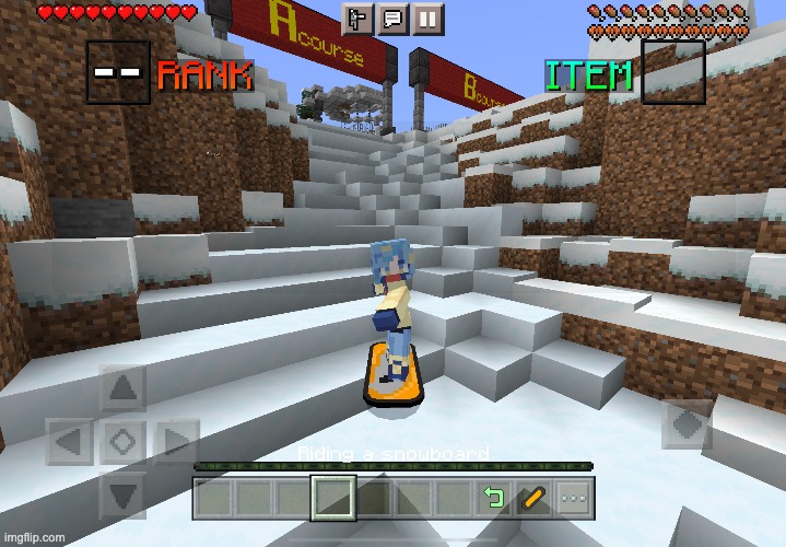 gee i sure hope nothing bad happens that i cant snowboard anymore | image tagged in grusha,minecraft,gif | made w/ Imgflip meme maker