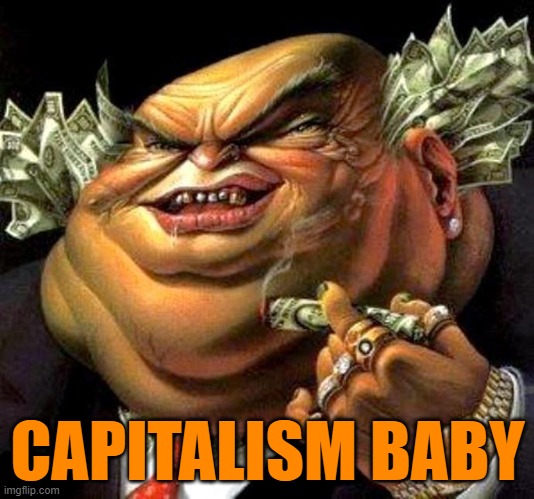 capitalist criminal pig | CAPITALISM BABY | image tagged in capitalist criminal pig | made w/ Imgflip meme maker
