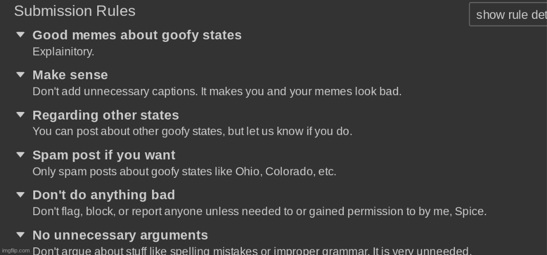 memes-ohio submission rules | made w/ Imgflip meme maker
