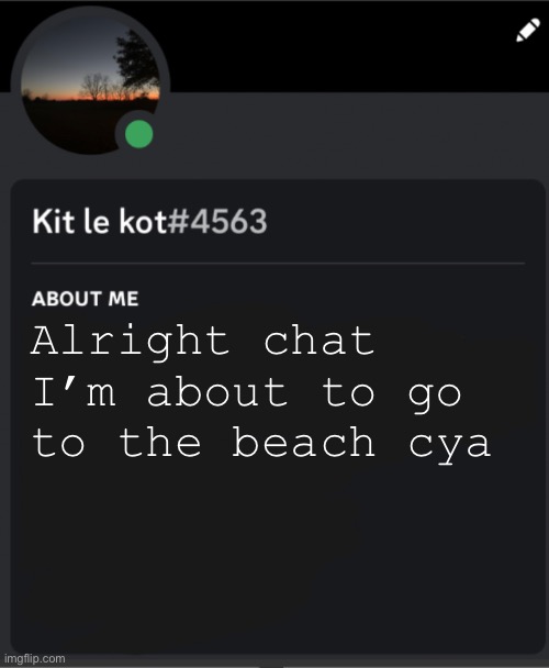 Alright chat I’m about to go to the beach cya | made w/ Imgflip meme maker