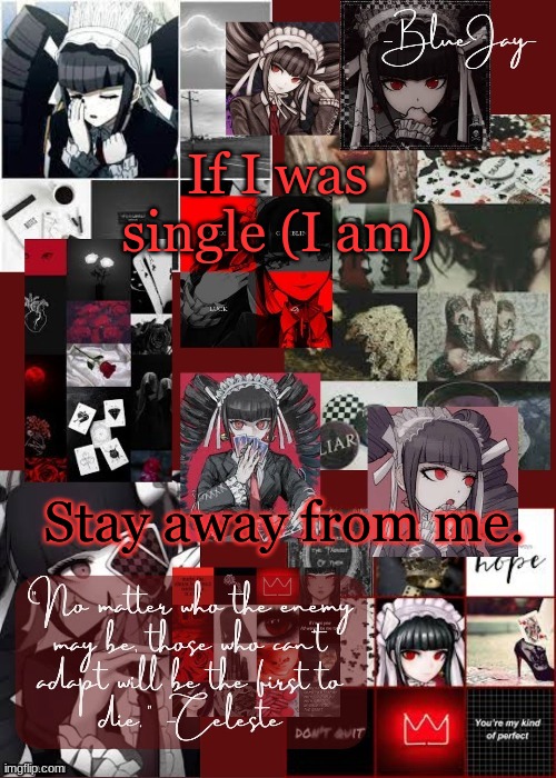 wOuLd yOu dAtE mE??!/1/!? | If I was single (I am); Stay away from me. | image tagged in jaiden celeste temp | made w/ Imgflip meme maker