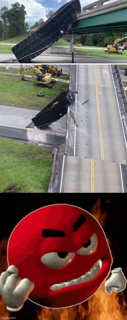 Truck bridge | image tagged in angry emoji,truck,bridge,memes,you had one job,crash | made w/ Imgflip meme maker