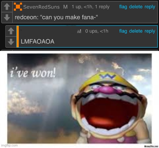 the ultimate in funny: you aren’t one of the funny till you get a “LMFAOAOAOA” | image tagged in wario wins | made w/ Imgflip meme maker