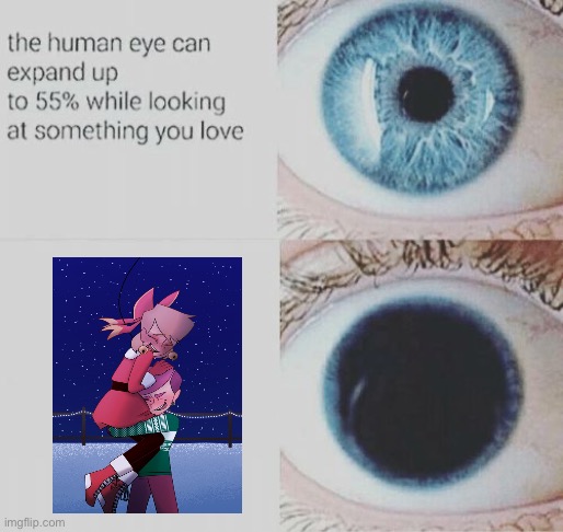Bell x Eraser slays(Also credits to the person who made this on Wattpad) | image tagged in eye pupil expand,bellraser,bfb | made w/ Imgflip meme maker
