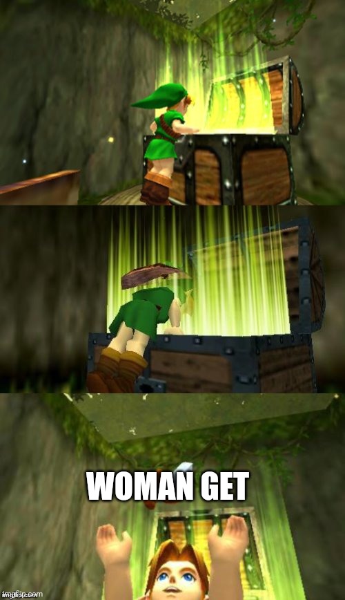 Link Gets Item | WOMAN GET | image tagged in link gets item | made w/ Imgflip meme maker