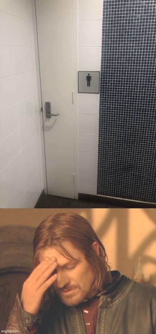 Such a very skinny door | image tagged in memes,frustrated boromir,restroom,you had one job,door,doors | made w/ Imgflip meme maker