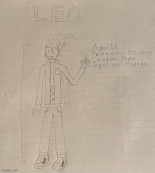 should I colour him? | image tagged in leo oc | made w/ Imgflip meme maker
