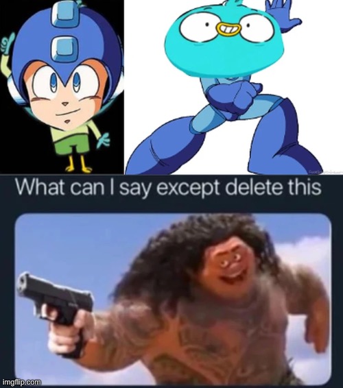 Alright who faceswapped Harvey Beaks and Mega Man | image tagged in megaman,nickelodeon,cursed image,capcom | made w/ Imgflip meme maker
