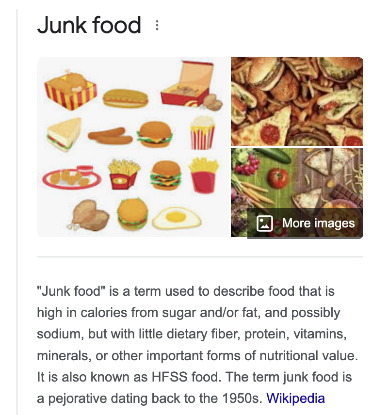 High Quality junk food Blank Meme Template