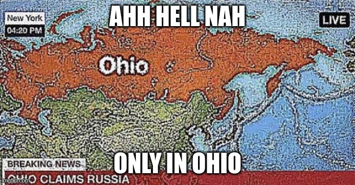 Only In Europe :0 | AHH HELL NAH; ONLY IN OHIO | image tagged in man,what,da,hell | made w/ Imgflip meme maker