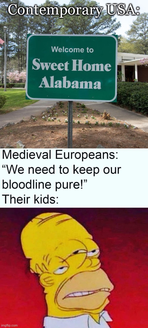 Alabama vs European Royalty | Contemporary USA: | image tagged in welcome to sweet home alabama,royals,alabama | made w/ Imgflip meme maker