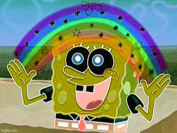 spongebob rainbow gif