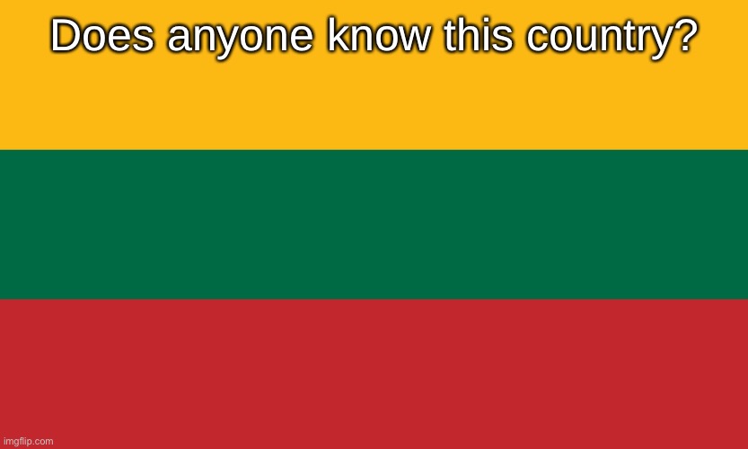 Also I’m back | Does anyone know this country? | image tagged in lithuanian flag | made w/ Imgflip meme maker