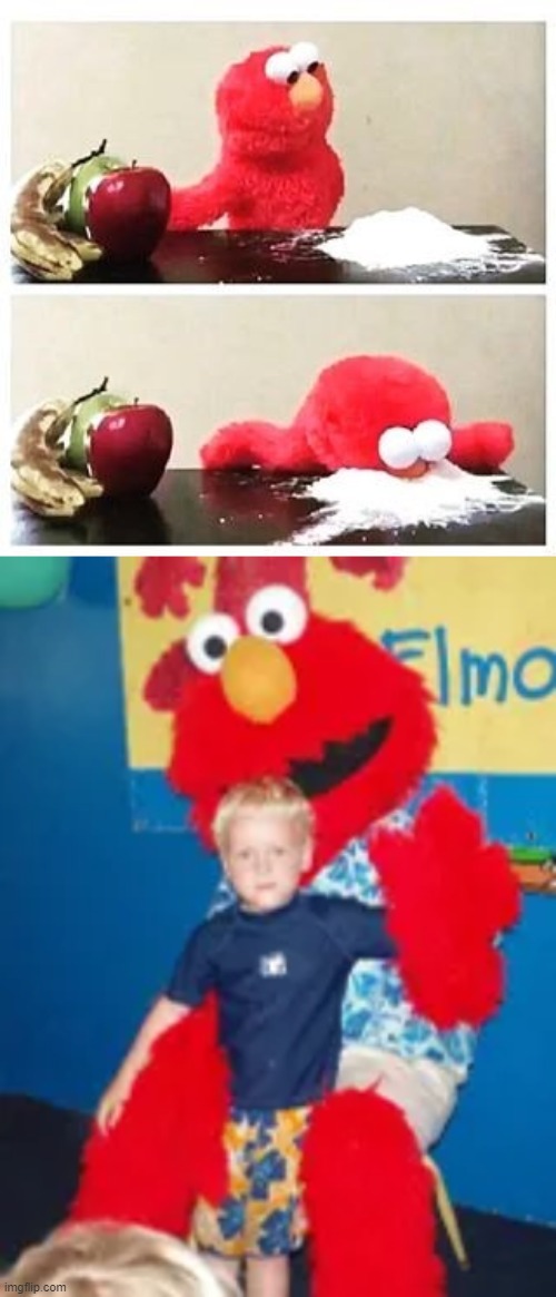 sicko elmo | image tagged in elmo cocaine | made w/ Imgflip meme maker